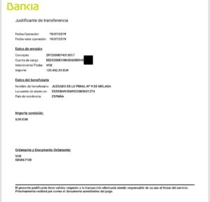 justificante transferencia Borja