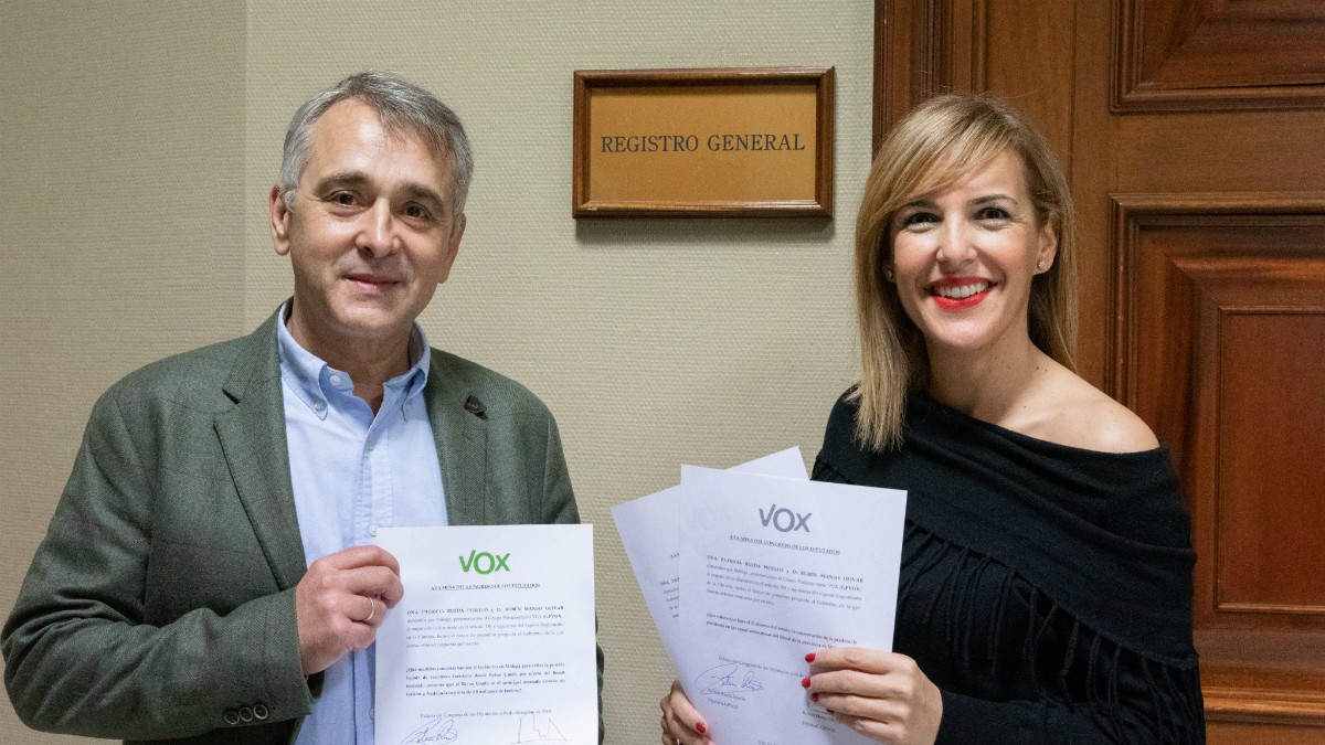 Los diputados por Málaga, Rubén Manso y Patricia Rueda