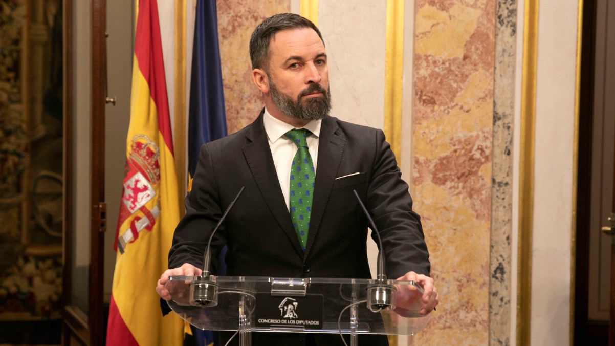 Santiago Abascal comparece en el Congreso el 5 de enero de 2020.