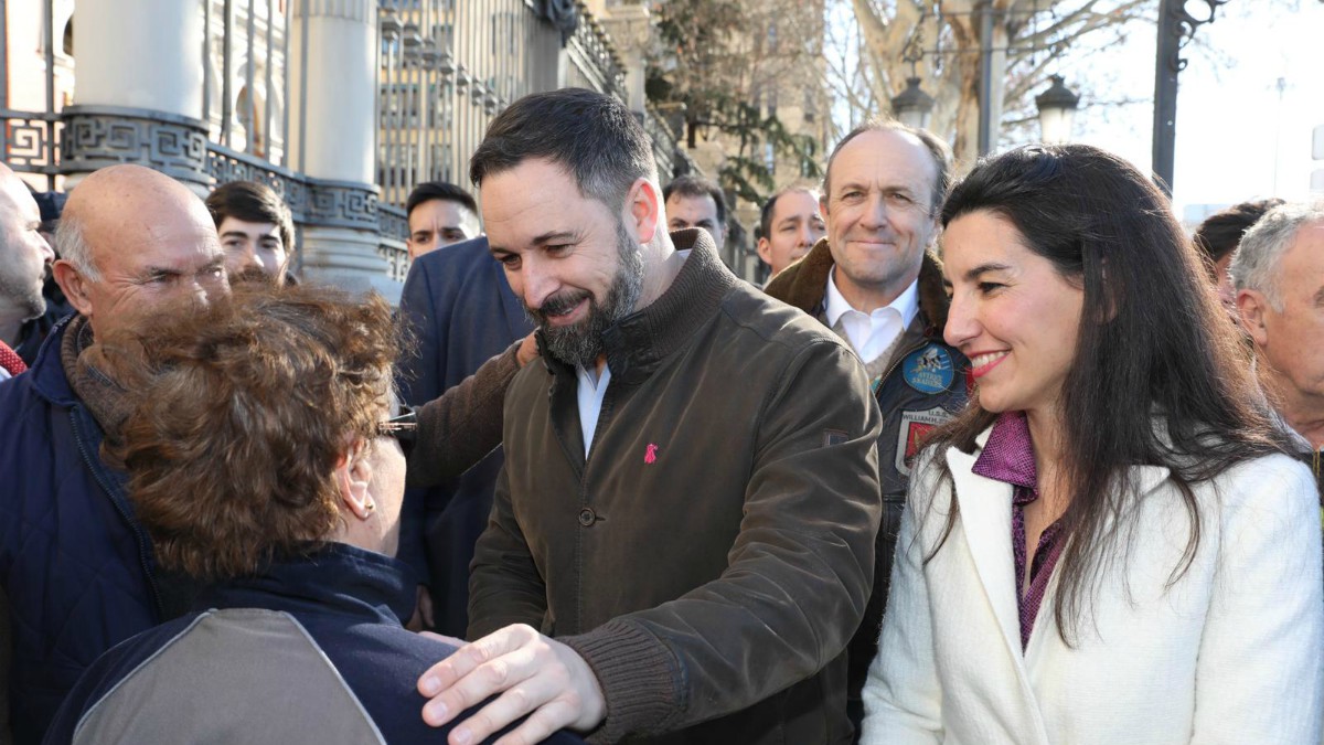 Santiago Abascal, en la manifestación de agricultores en Madrid