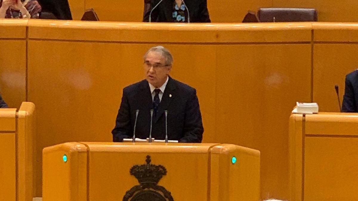 José Manuel Marín durante su intervención en el Senado