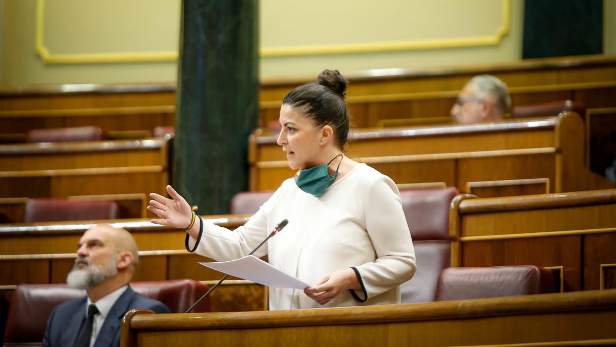 Macarena Olona en la sesión de control al Gobierno