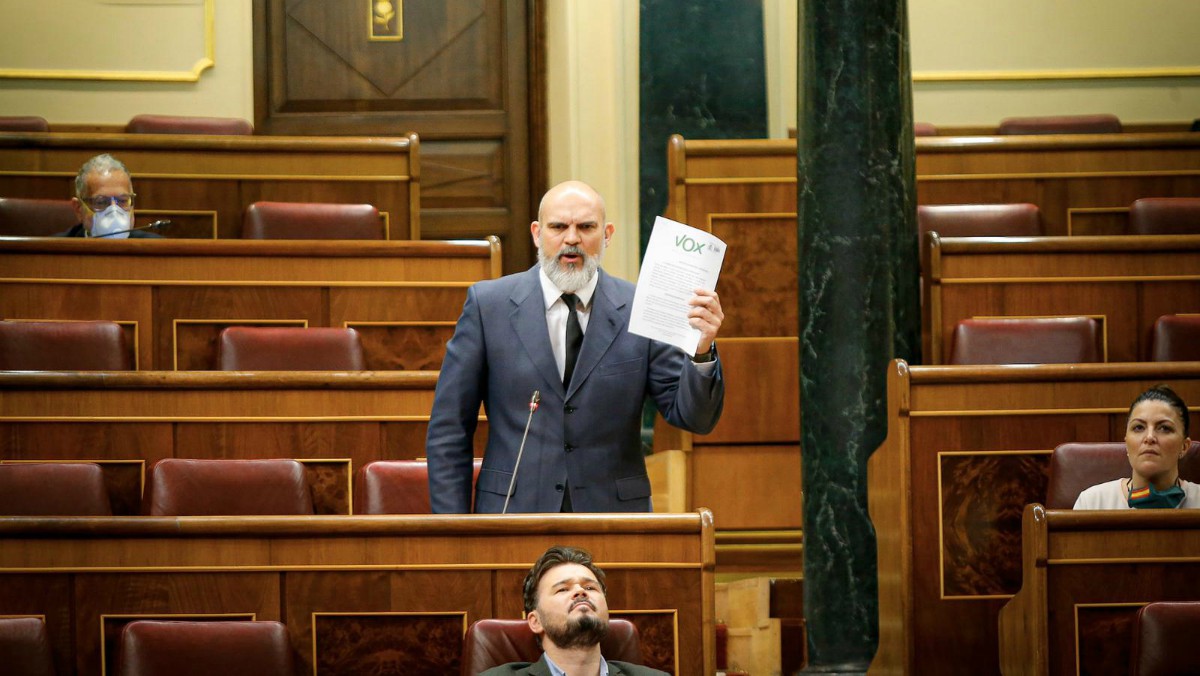 El diputado del GP VOX, Víctor Sánchez del Real