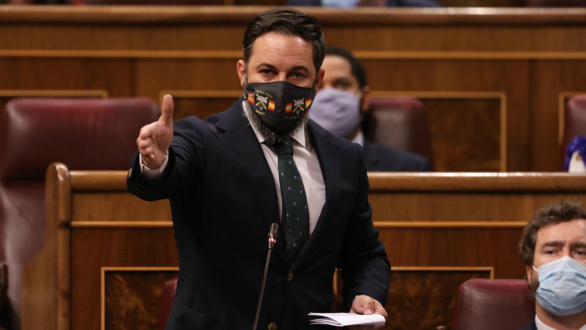 Santiago Abascal, en la sesión de control del Congreso.