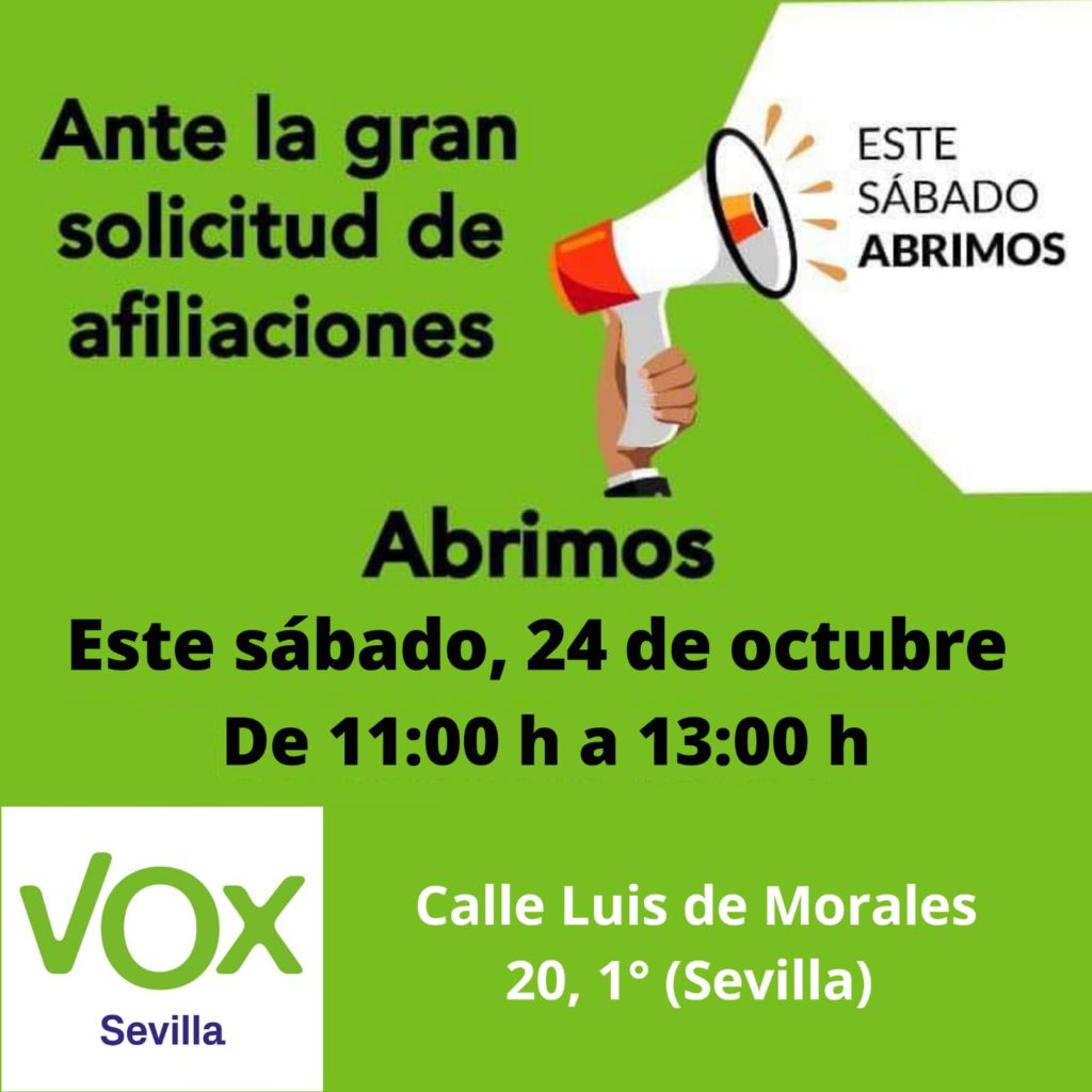 Ampliación horario sede Sevilla para atender nuevas afiliaciones