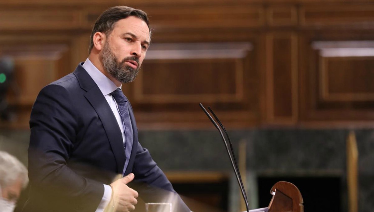 Abascal en la tribuna del COngreso durante la moción de censura