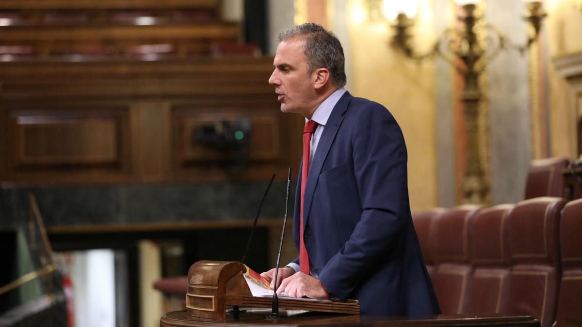 Javier Ortega en la tribuna del Congreso.