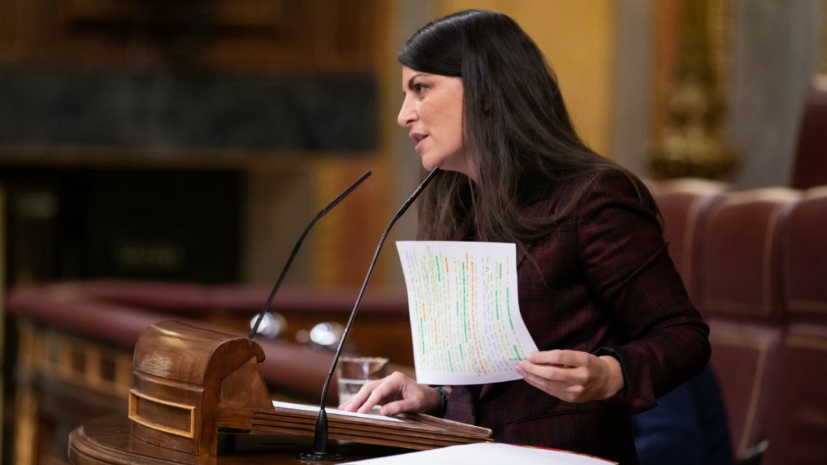 Macarena Olona se dirige a Marlaska en la tribuna del Congreso