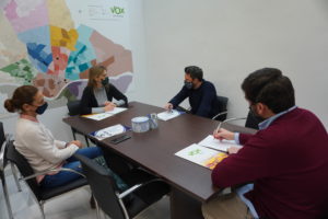 Cristina Peláez durante la reunión con el SPLS.