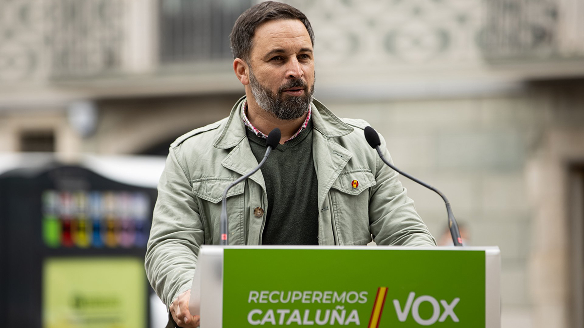 Santiago Abascal, durante las campaña del 14-F