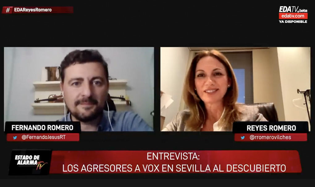 Reyes Romero durante la entrevista en Estado de Alarma.