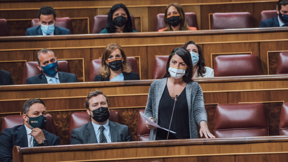 Macarena Olona en la sesión de control del Congreso.