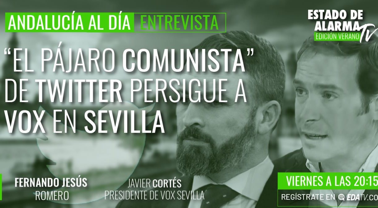 Cartel de la entrevista a Javier Cortés.