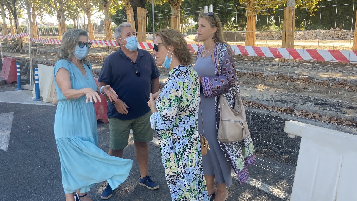 Cristina Peláez en las obras de la calle Torneo.