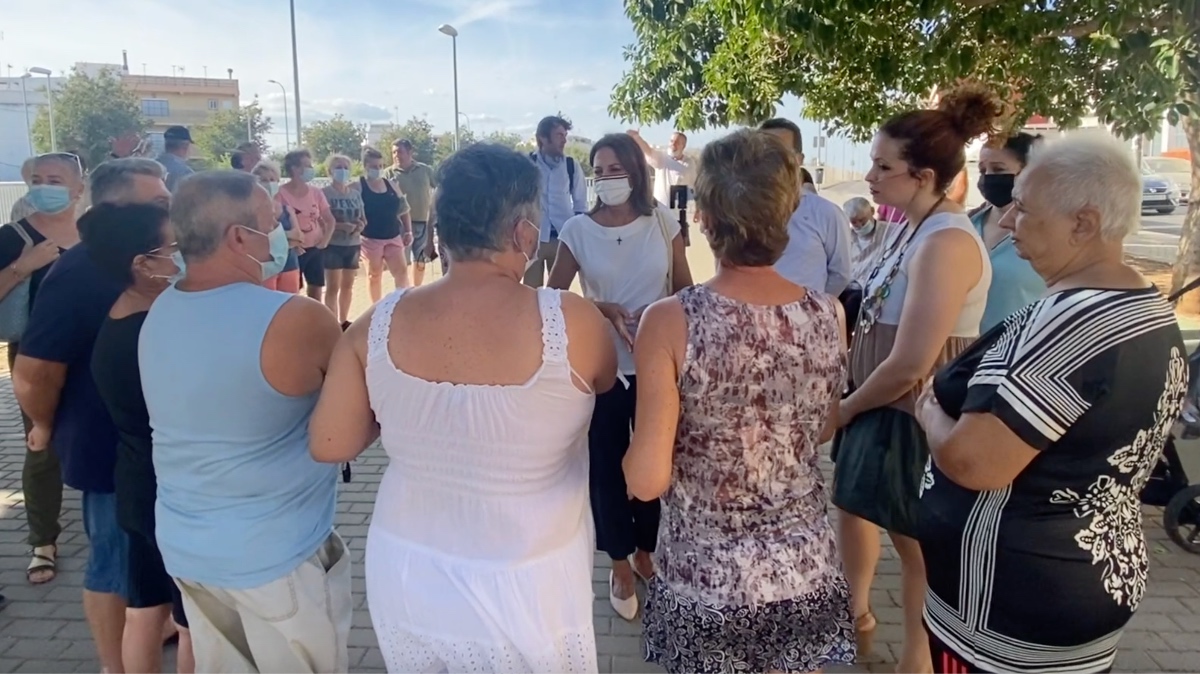 Reyes Romero durante la visita a Palmete.