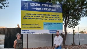 Adrián Trashorras y Teresa de Terry en las instalaciones Campo del Rey.