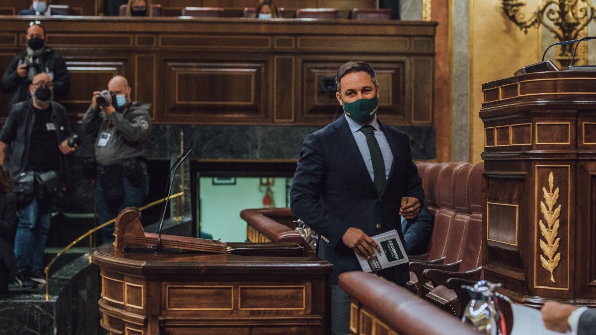 SAntiago Abascal, en la tribuna del Congreso