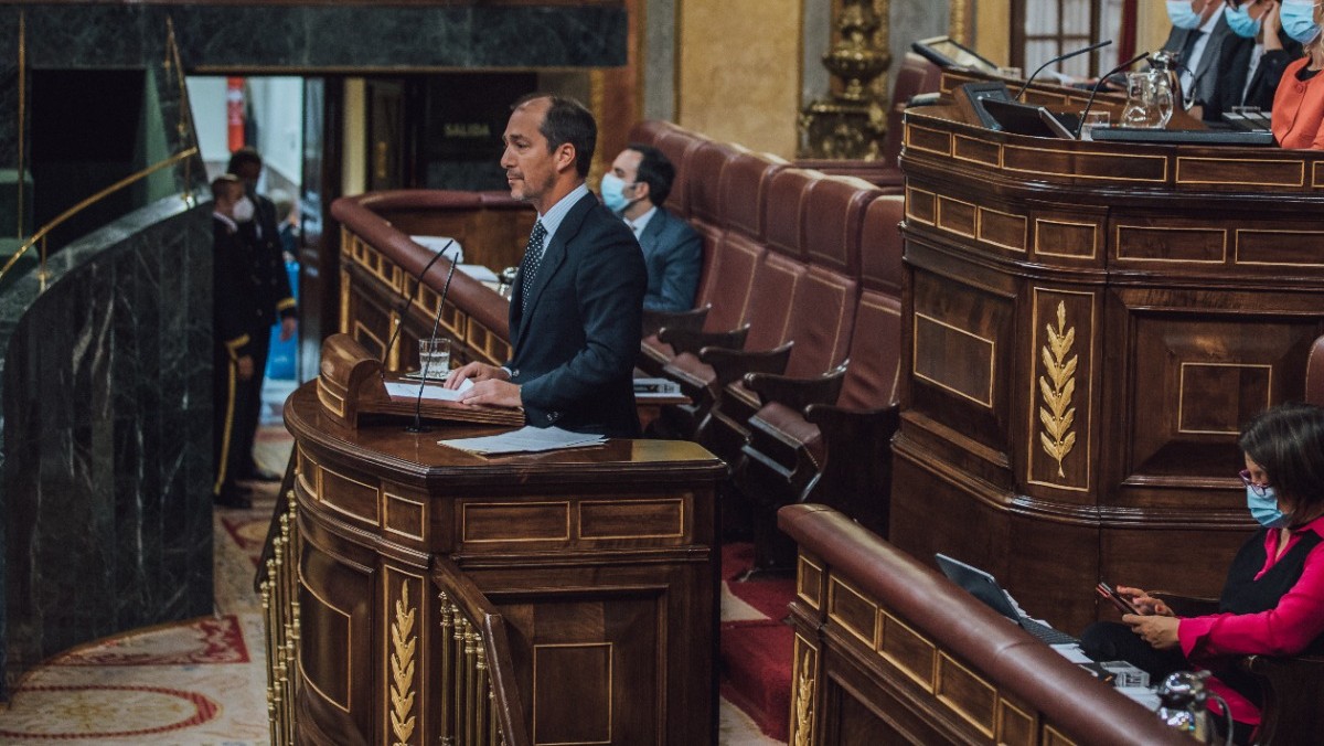 Víctor González en la tribuna del Congreso