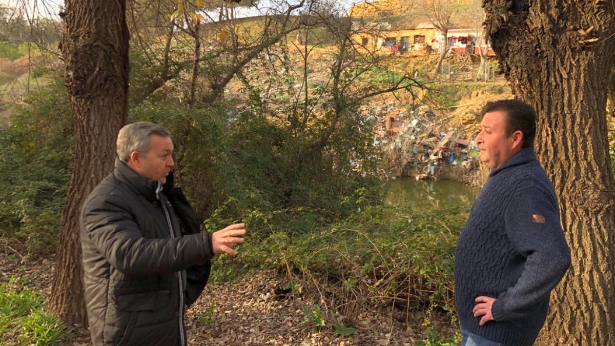 Juan Carlos Sánchez y Evaristo Téllez durante la visita.