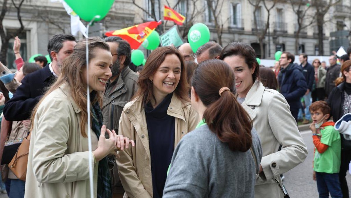 Las diputadas de VOX Cristina Esteban, Georgina Trías y Rocío de Meer, en la manifestación por la vida celebrada en marzo de 2022.