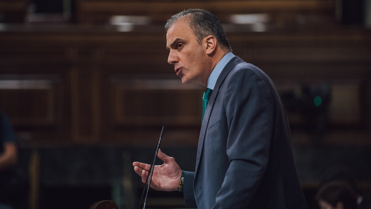 Javier Ortega, en la tribuna del Congreso