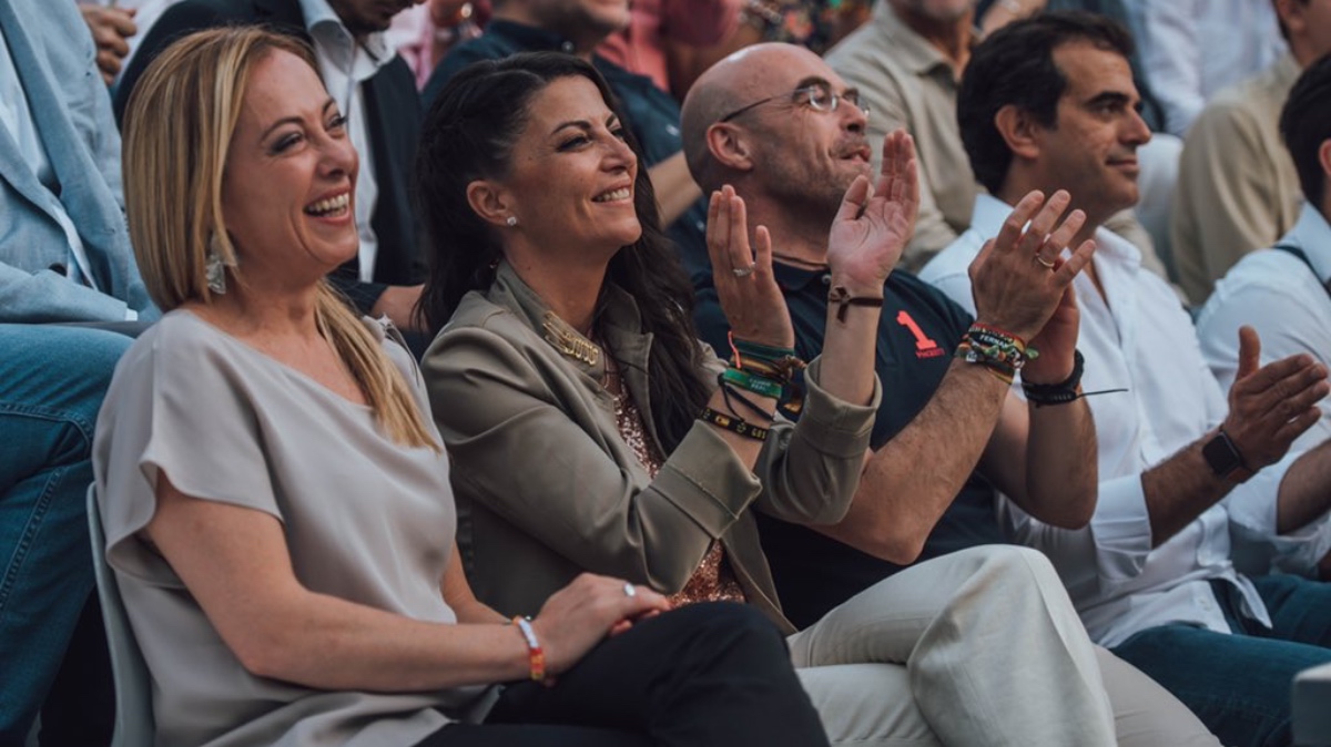 Georgia Meloni, Macarena Olona y Jorge Buxadé.