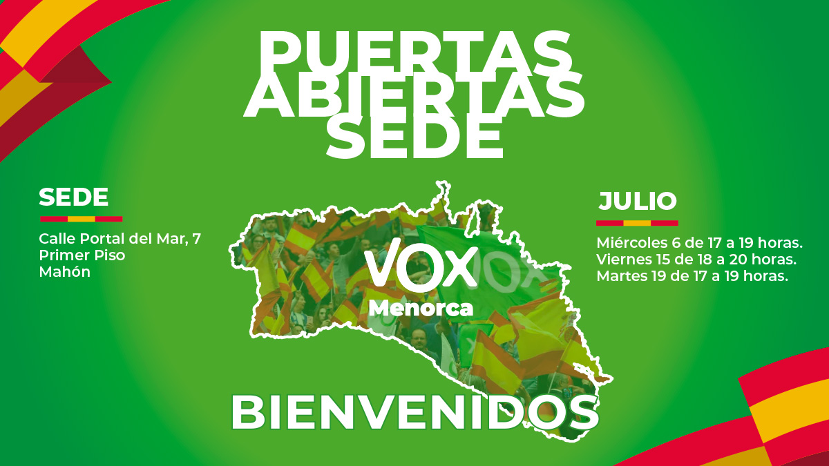 VOX Menorca continuará durante este mes de julio con cuatro jornadas más de puertas abiertas de su sede en la Isla