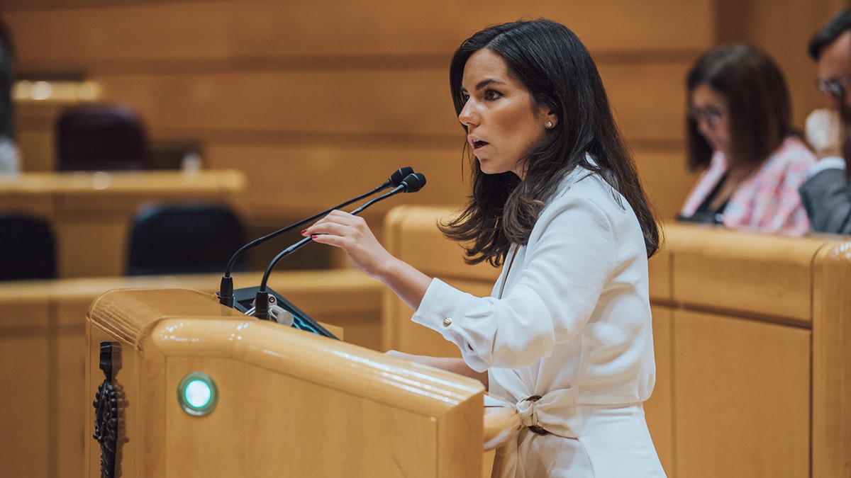 Pepa Millán, en el Pleno del Senado