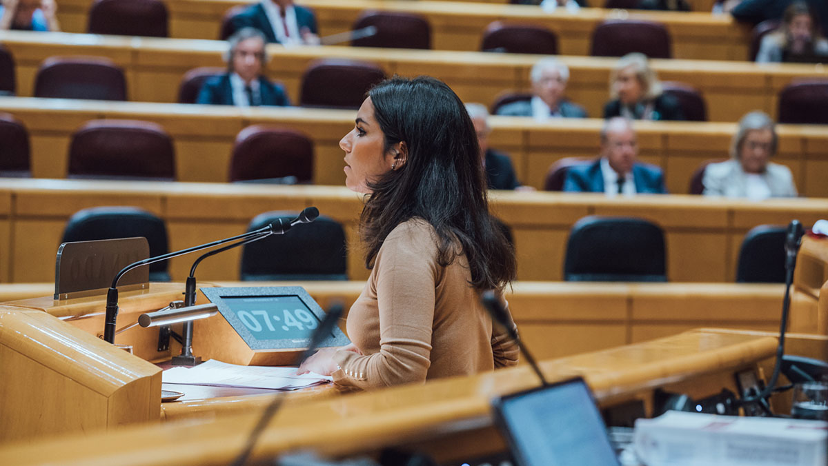 Pepa Millán, en el Pleno del Senado