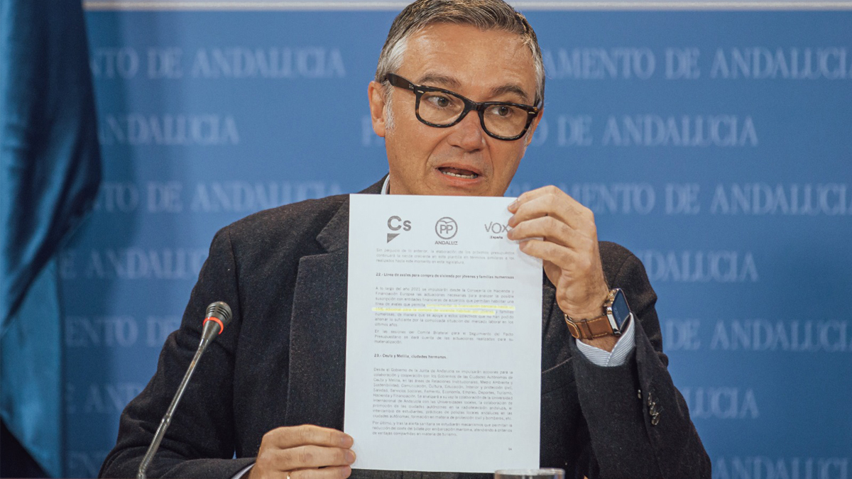 Manuel Gavira, portavoz del Grupo Parlamentario VOX en el Parlamento de Andalucía