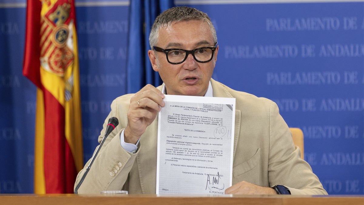 Manuel Gavira, portavoz del Grupo Parlamentario VOX en el Parlamento de Andalucía