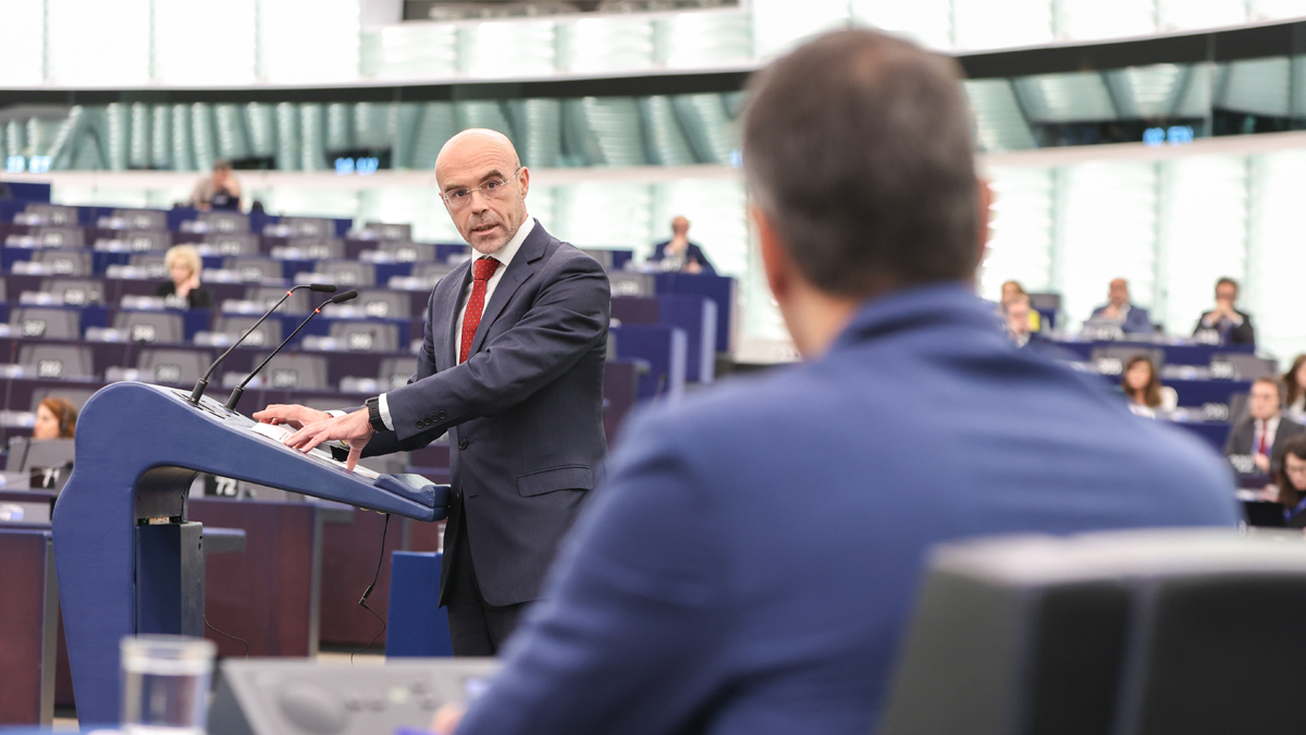 Jorge Buxadé, en el Parlamento Europeo