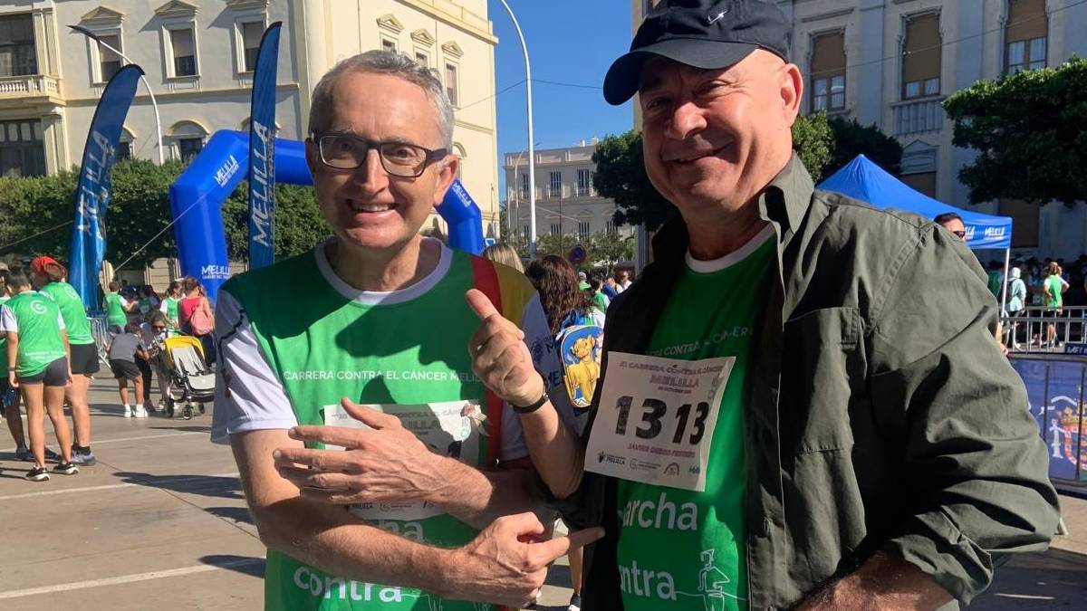 José Miguel Tasende y Javier Diego, en la carrera contra el cáncer