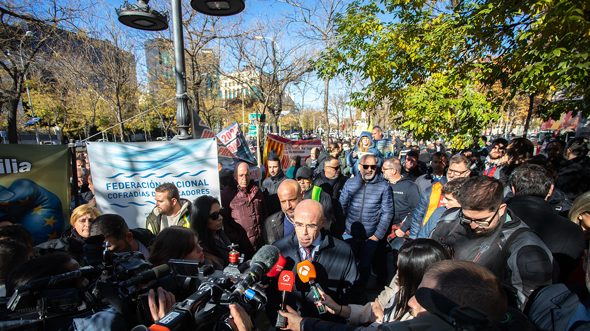 Buxadé, en la manifestación en apoyo al sector pesquero.