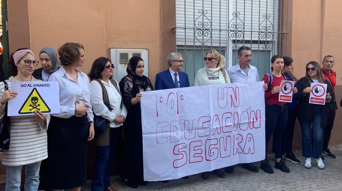 Tasende, en la protesta del CEIP del Real, en octubre pasado