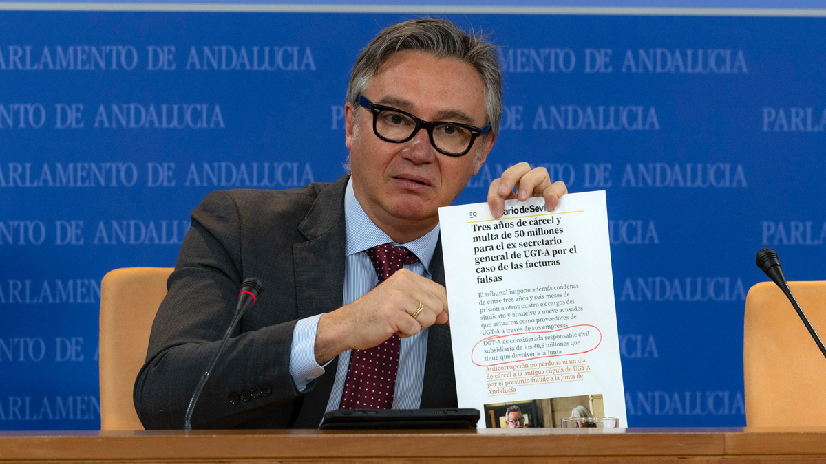 Manuel Gavira, portavoz del Grupo Parlamentario VOX en el Parlamento de Andalucia