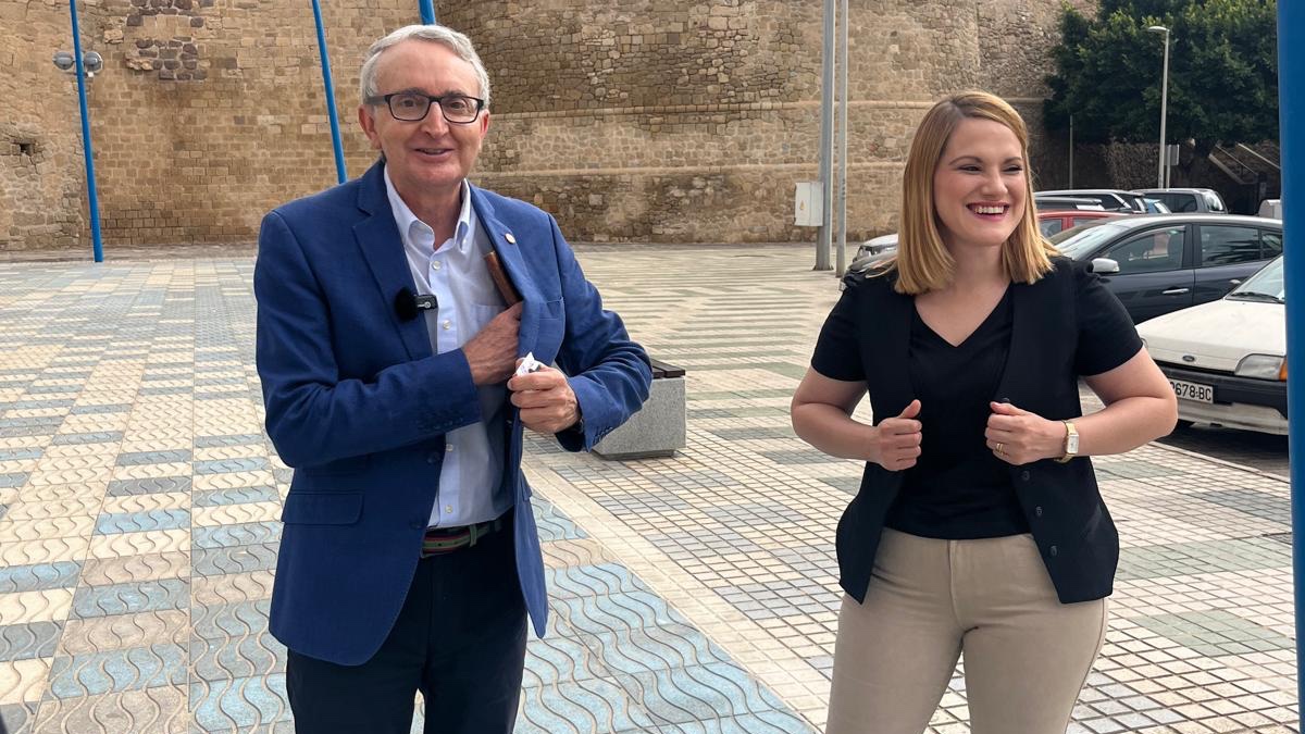 Tasende y Noelia Salvador, en la Plaza del Pescador tras Europa Viva 25
