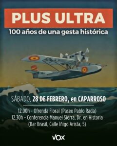 VOX conmemora el centenario de la gesta del Plus Ultra y homenajea a los navarros que lo tripularon