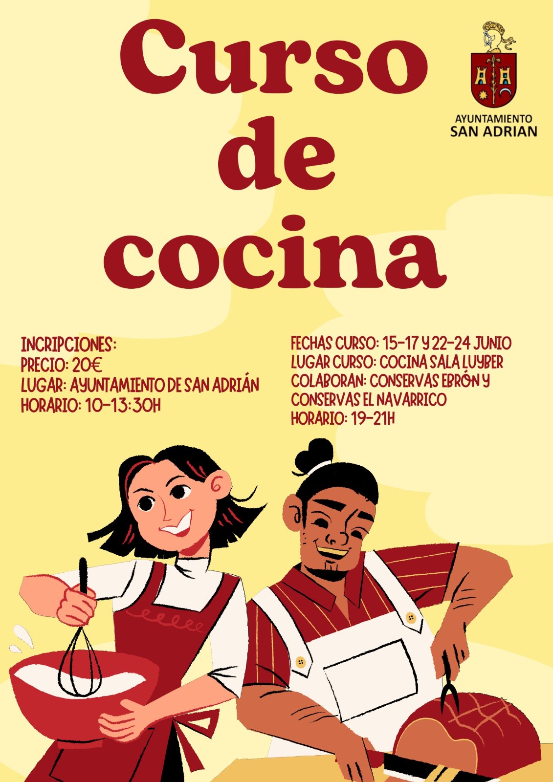 San Adrián rescata la organización de un curso de cocina en el municipio y lo llena en un día