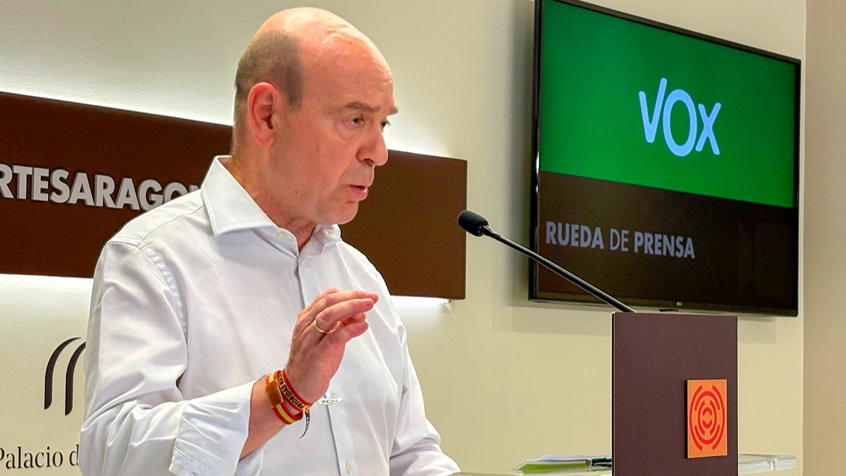 El portavoz de VOX en las Cortes de Aragón, Santiago Morón