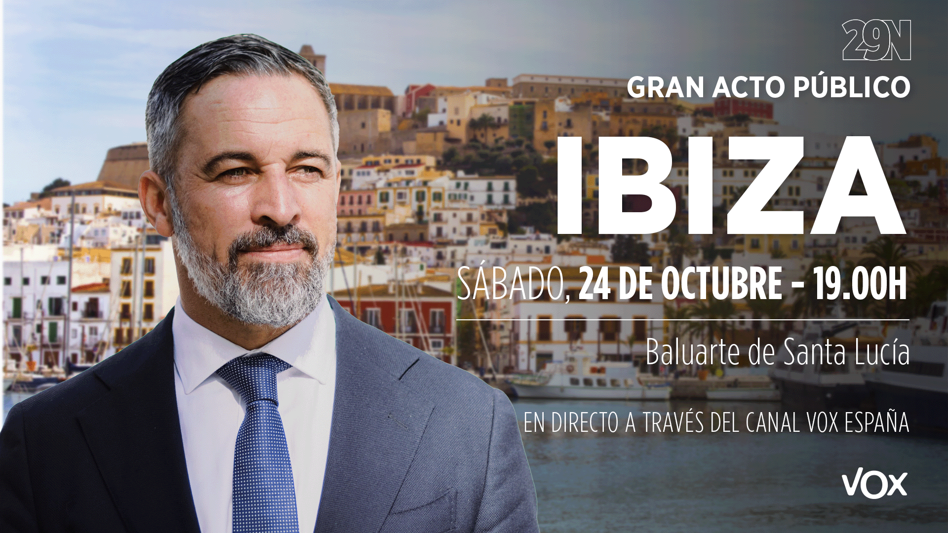 Sábado, 24 de octubre. Acto público con Santiago Abascal en Ibiza