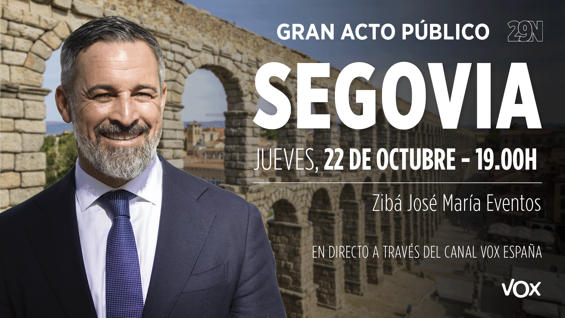 Jueves, 22 de octubre. Acto Público con Santiago Abascal en Segovia